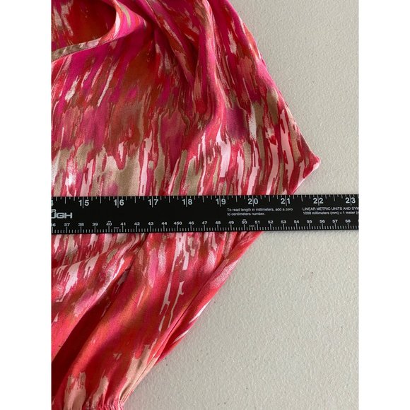 Express Hi Low Hem Midi‎ Dress Watercolor Artsy Boho Short Sleeve SZ XS - Picture 6 of 9